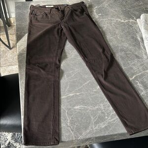 AG Adriano Goldschmied Brown Straight Leg Pants